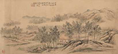 蒋宝龄 乙未（1835年）作 竹溪荷塘 镜心